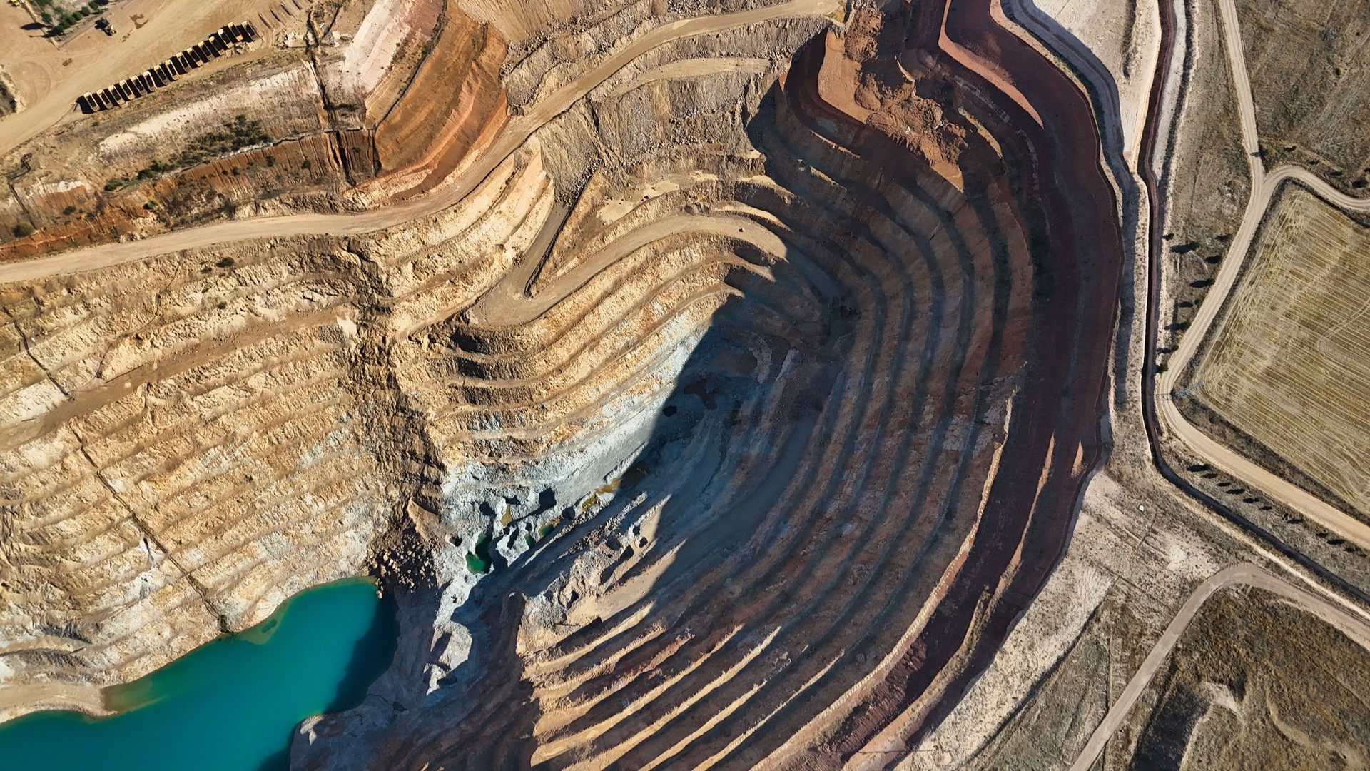 Close-Up of Terraced Gold Mine